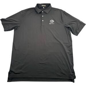 Peter Millar Men's Black Short Sleeve Polo "Dell Match Play" Size: XL